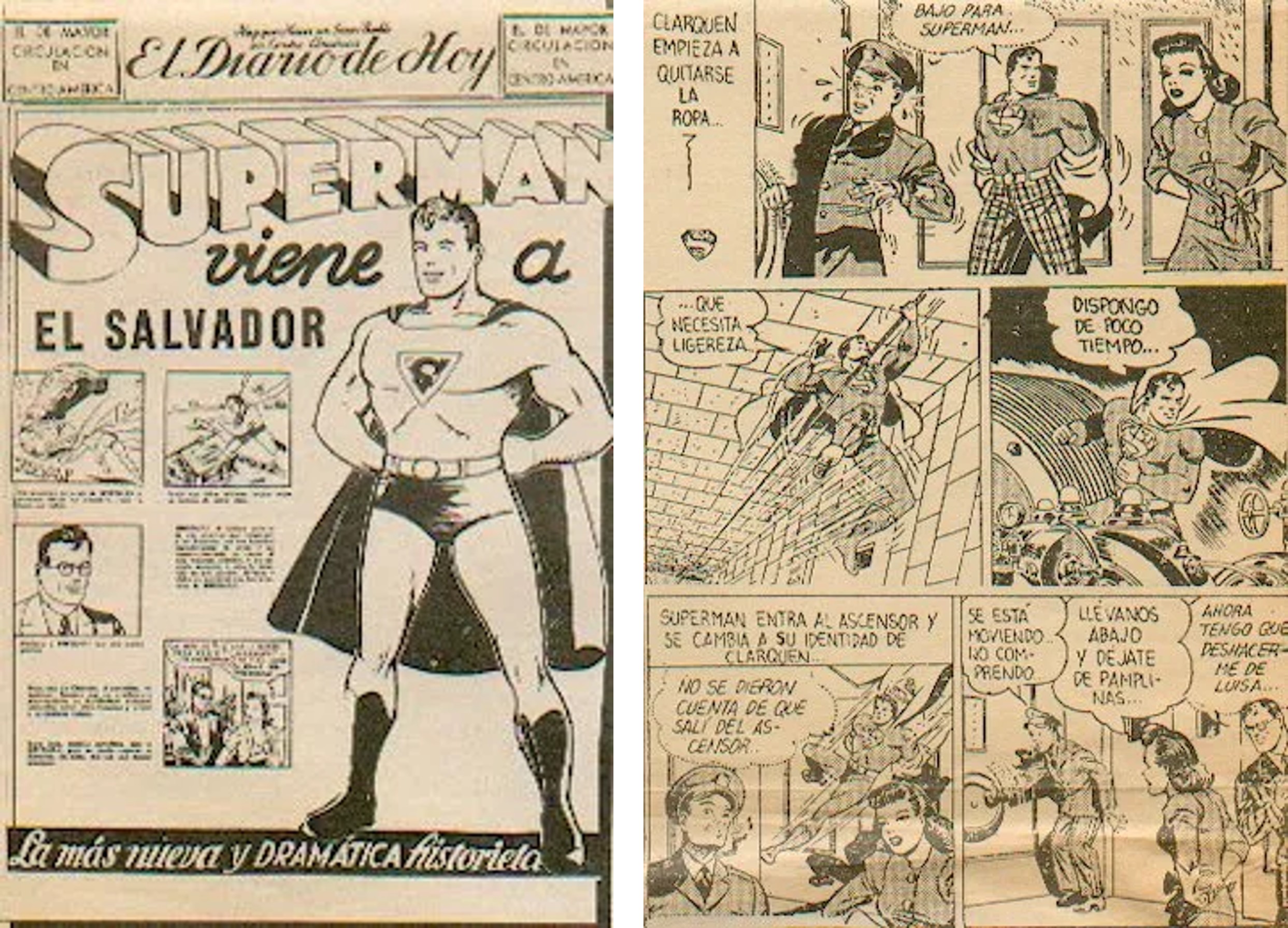 El Diario de Hoy, ~1942 — Superman viene a El Salvador