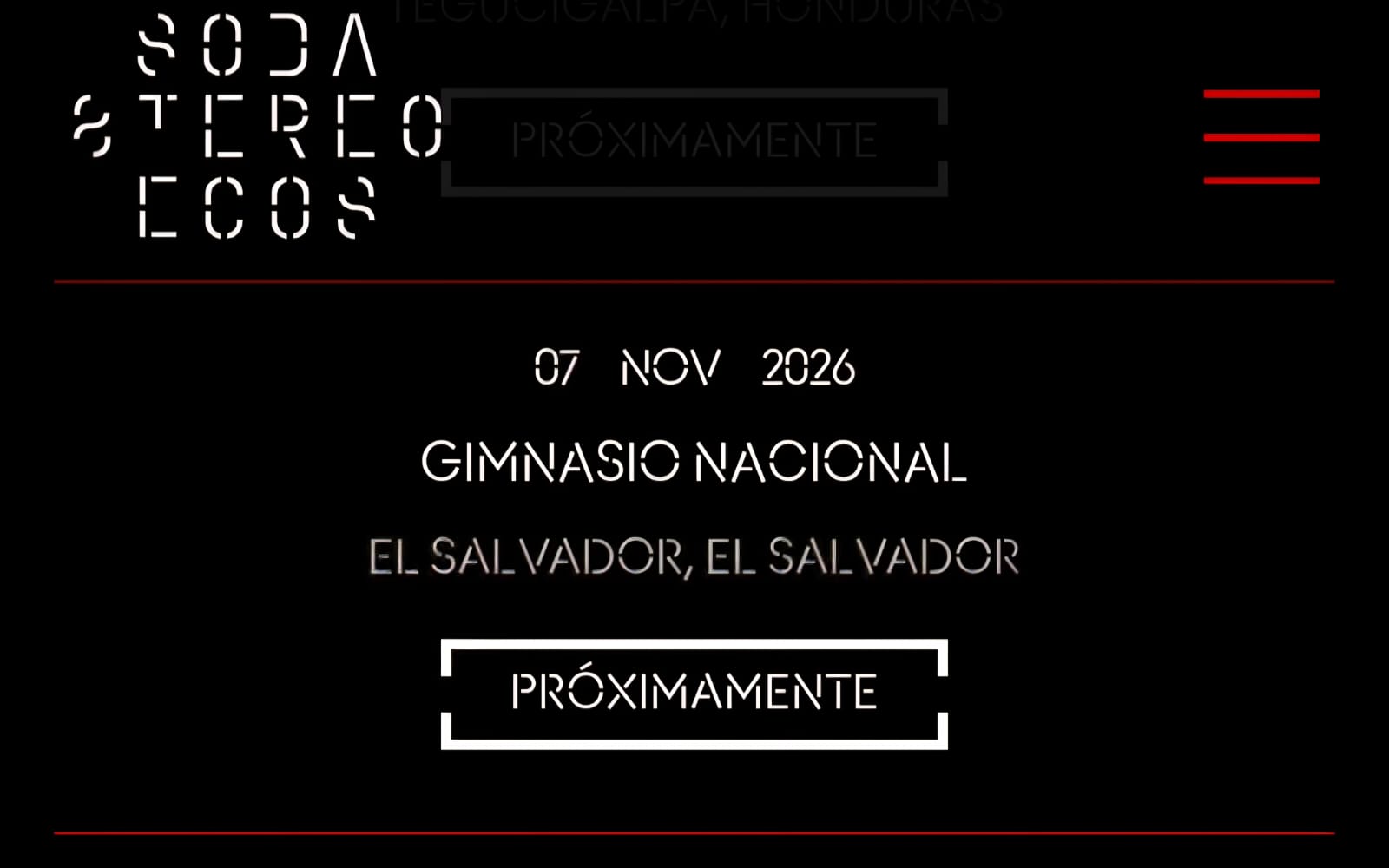 Soda Stereo en El Salvador — noviembre 2026